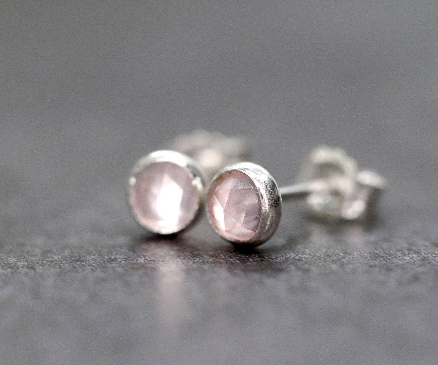 Rose Quartz Stud Earrings