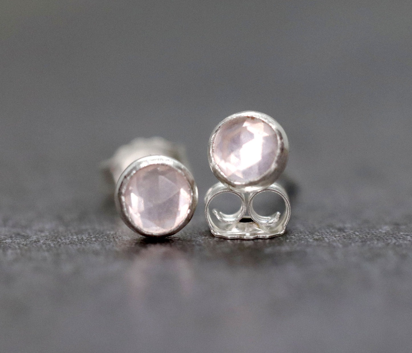 Rose Quartz Stud Earrings