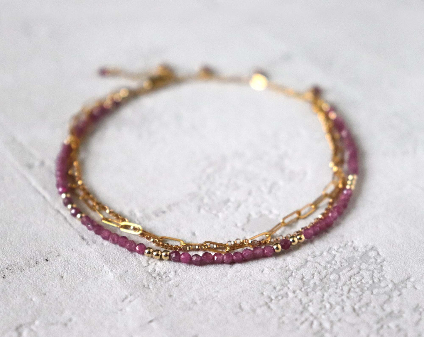 Multi Chain Ruby Bracelet