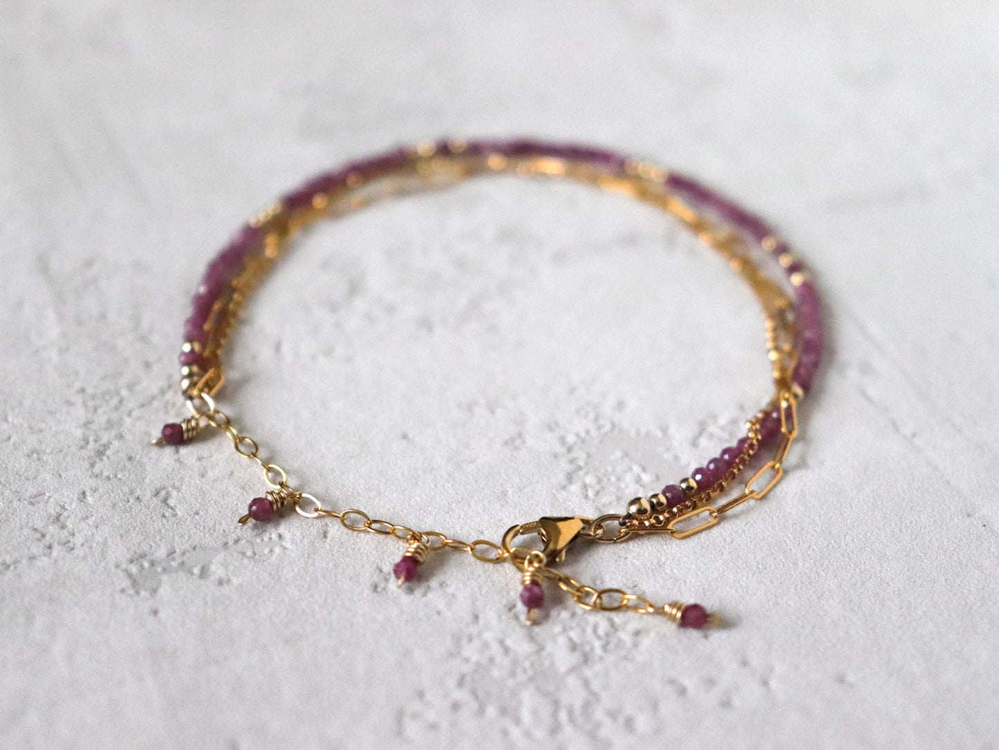 Multi Chain Ruby Bracelet