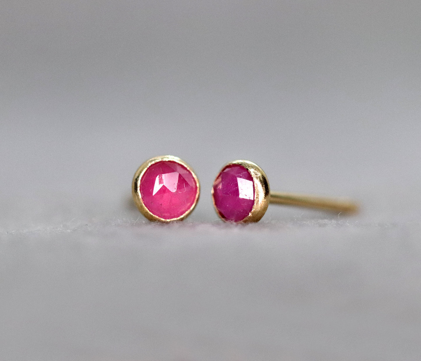 Tiny Ruby Stud Earrings