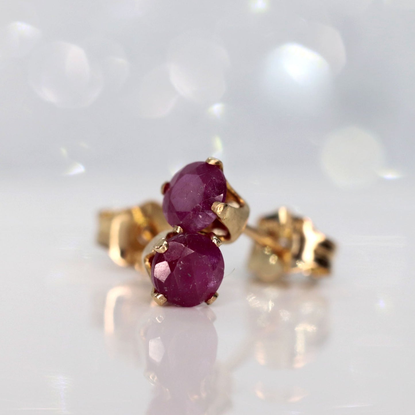 Natural Ruby Stud Earrings