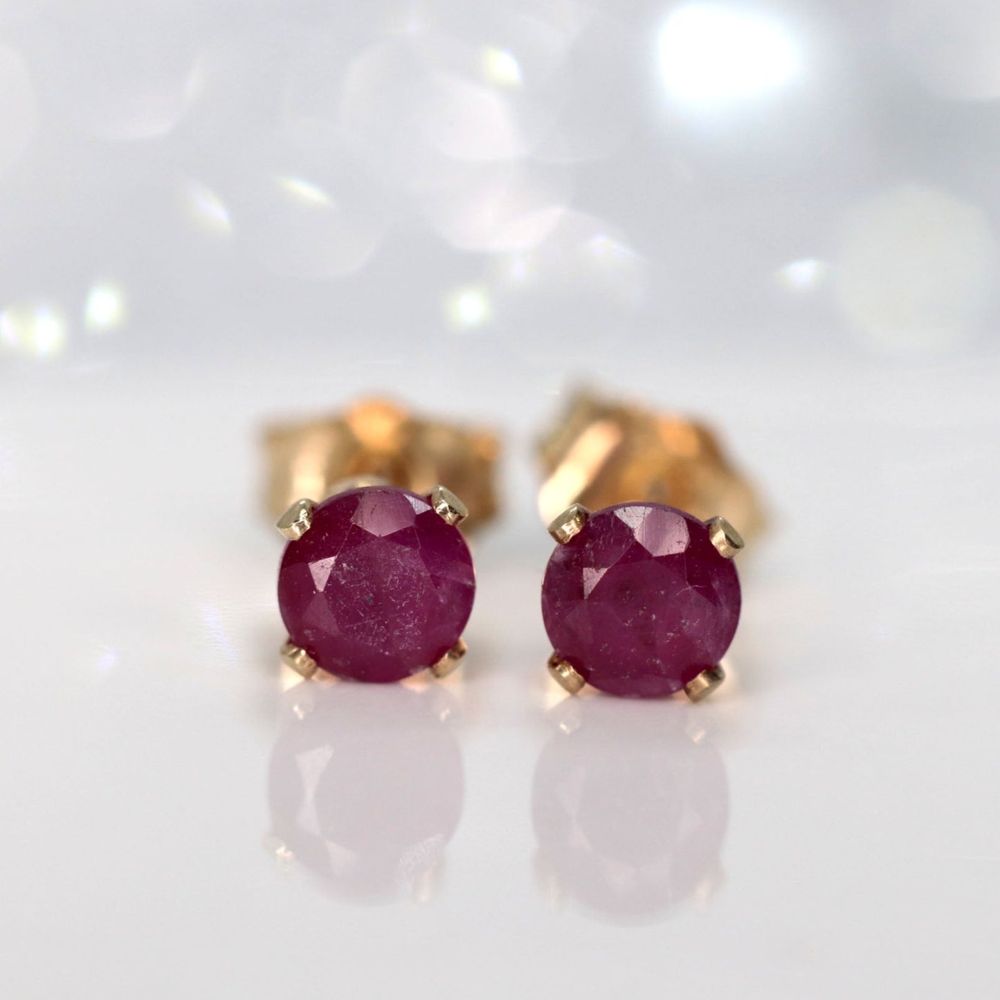 Natural Ruby Stud Earrings