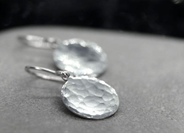 Hammered Sterling Silver Coin / Disc Earrings
