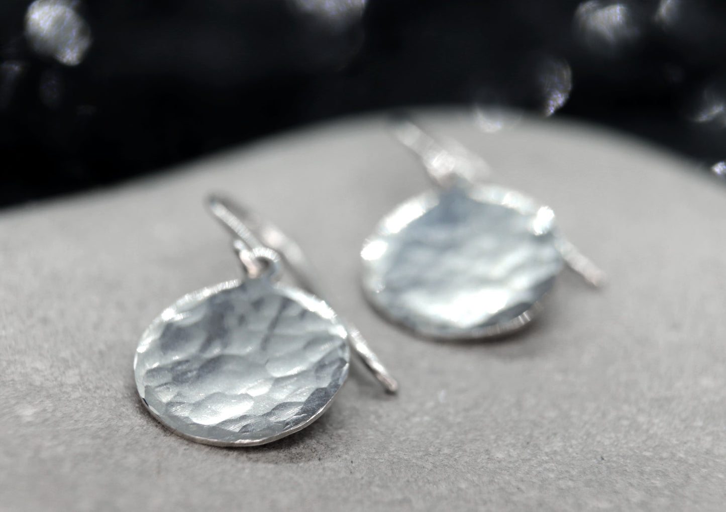 Hammered Sterling Silver Coin / Disc Earrings