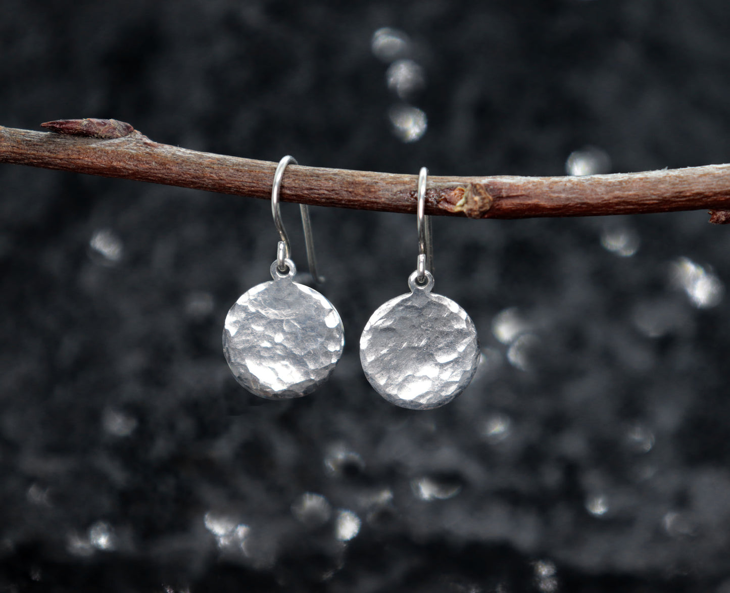 Hammered Sterling Silver Coin / Disc Earrings