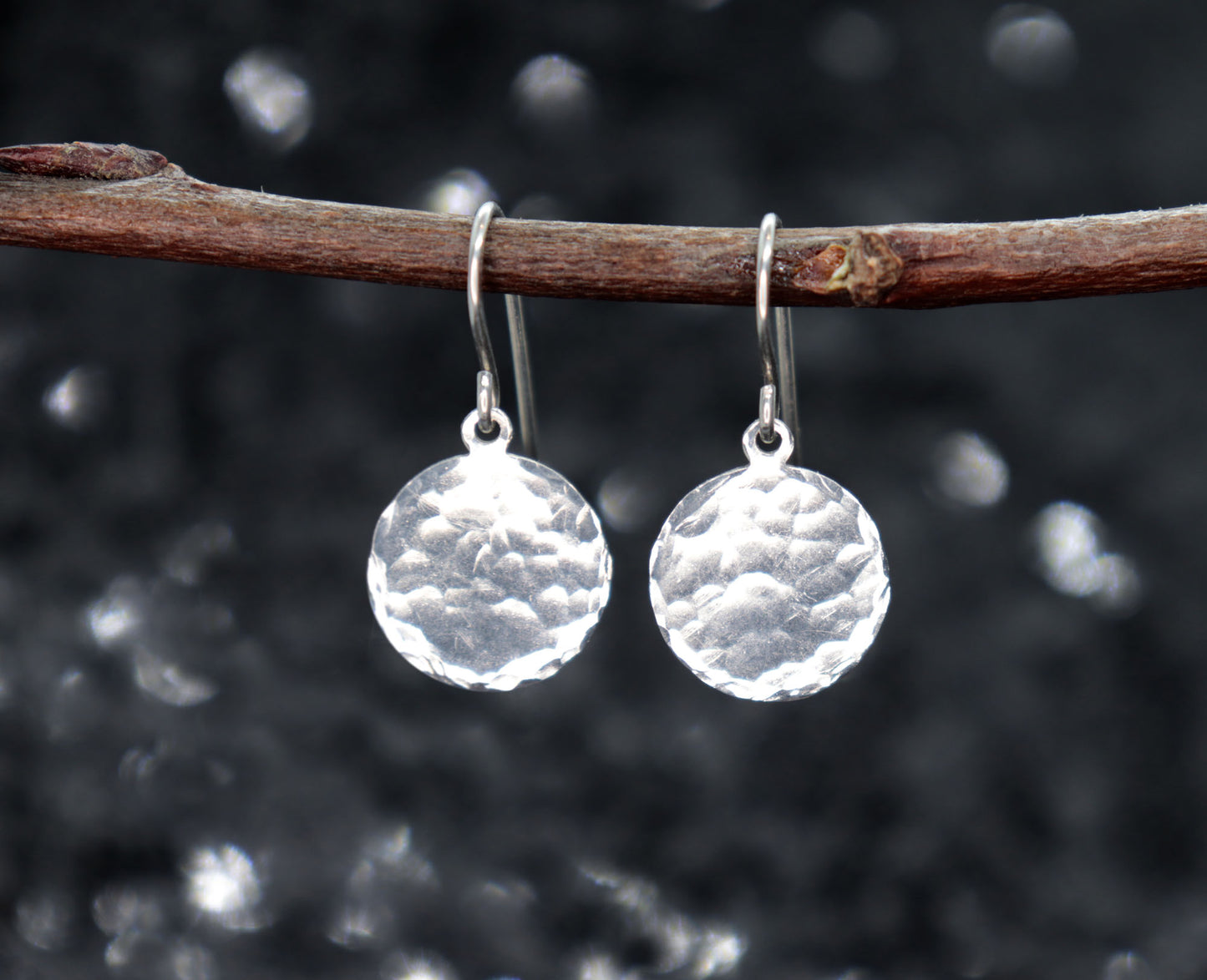 Hammered Sterling Silver Coin / Disc Earrings