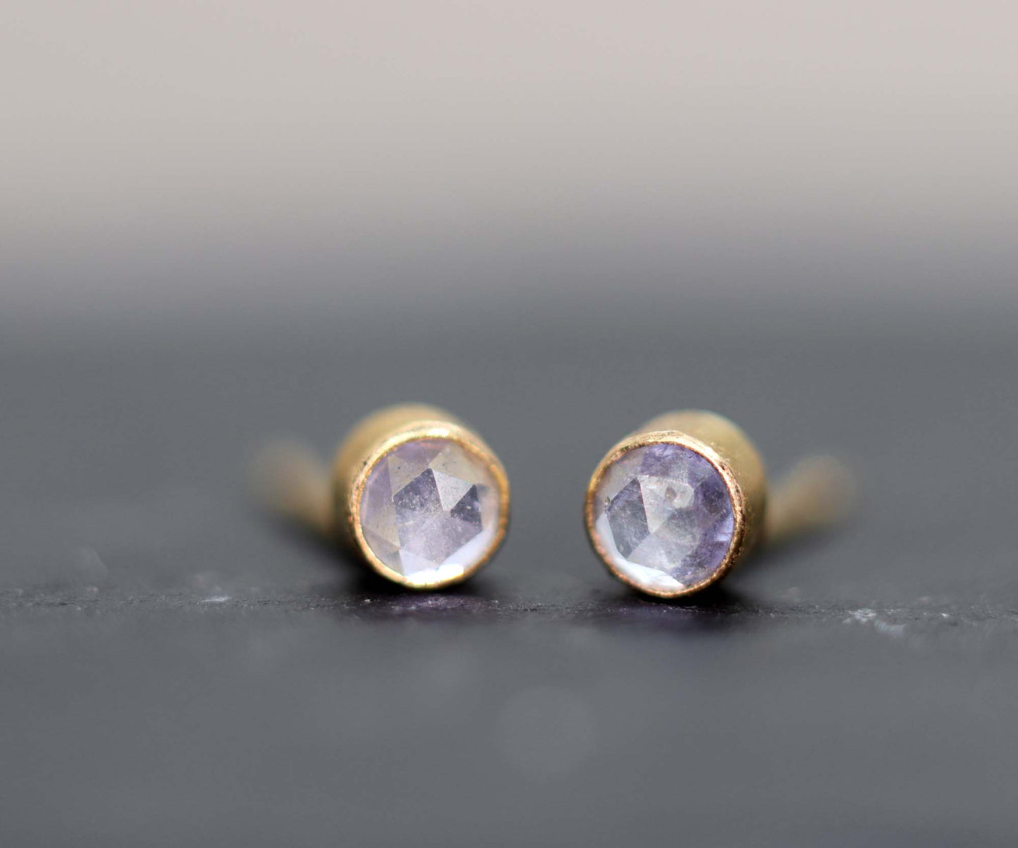 Tiny Tanzanite Stud Earrings, Single or Pair