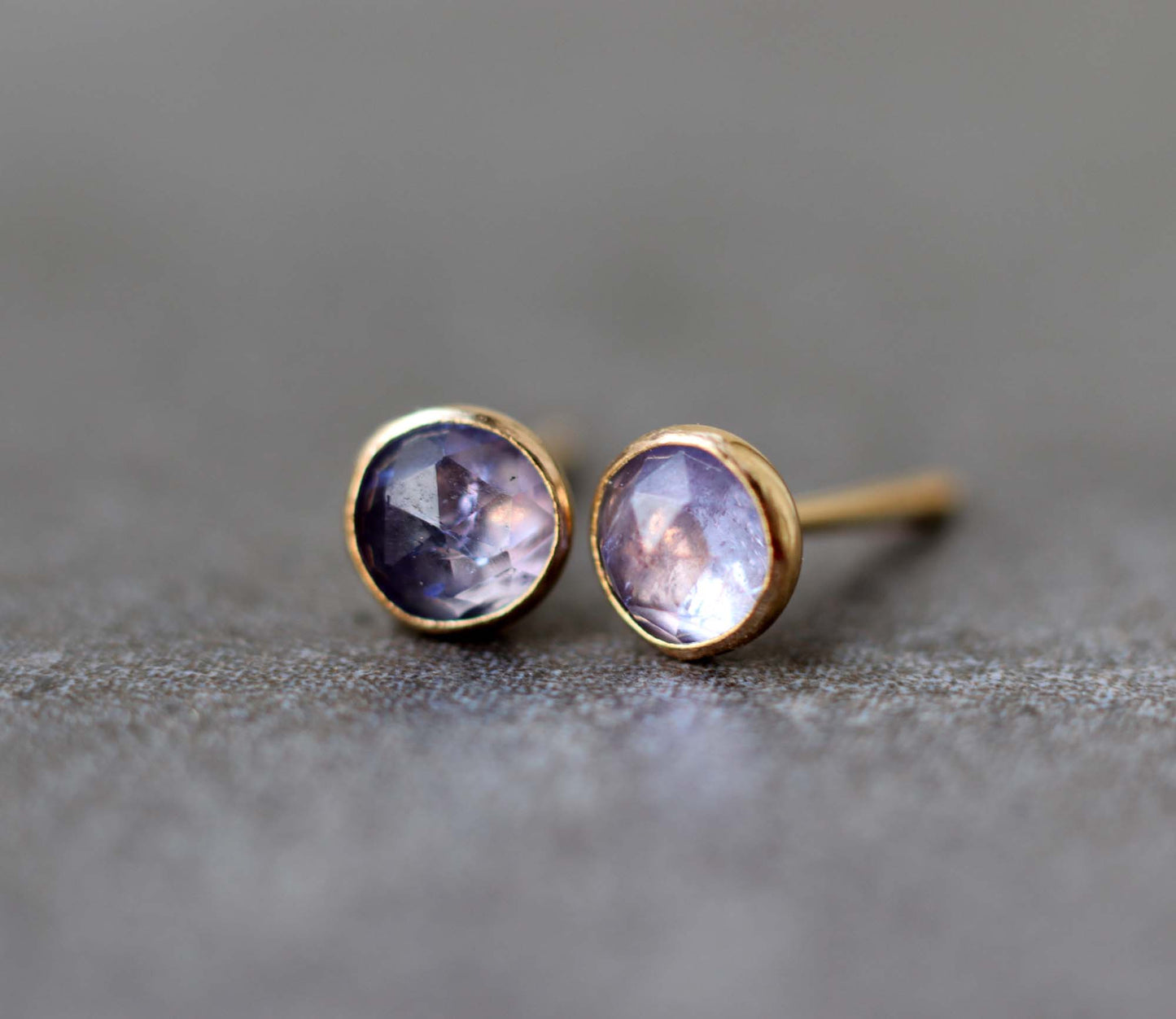 Rose Cut Tanzanite Stud Earrings