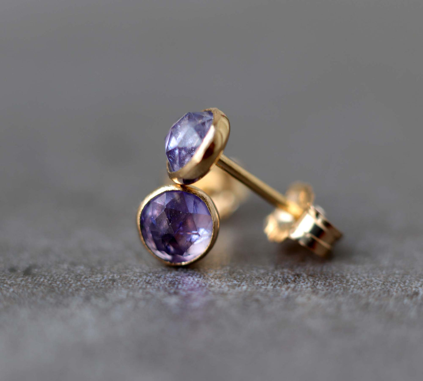 Rose Cut Tanzanite Stud Earrings