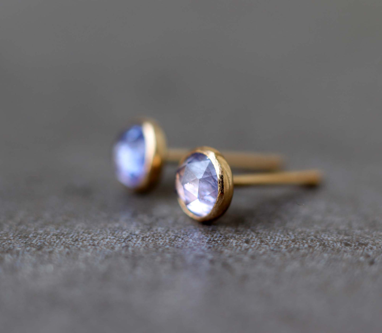 Rose Cut Tanzanite Stud Earrings