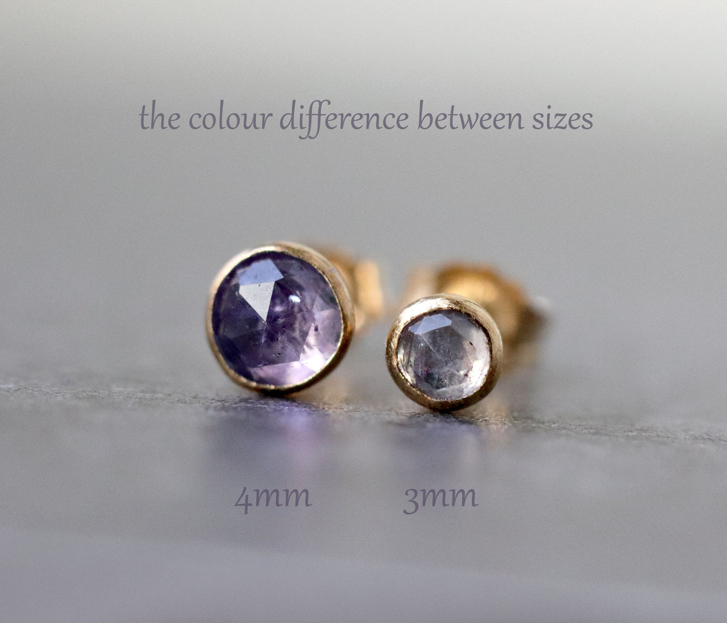 Rose Cut Tanzanite Stud Earrings