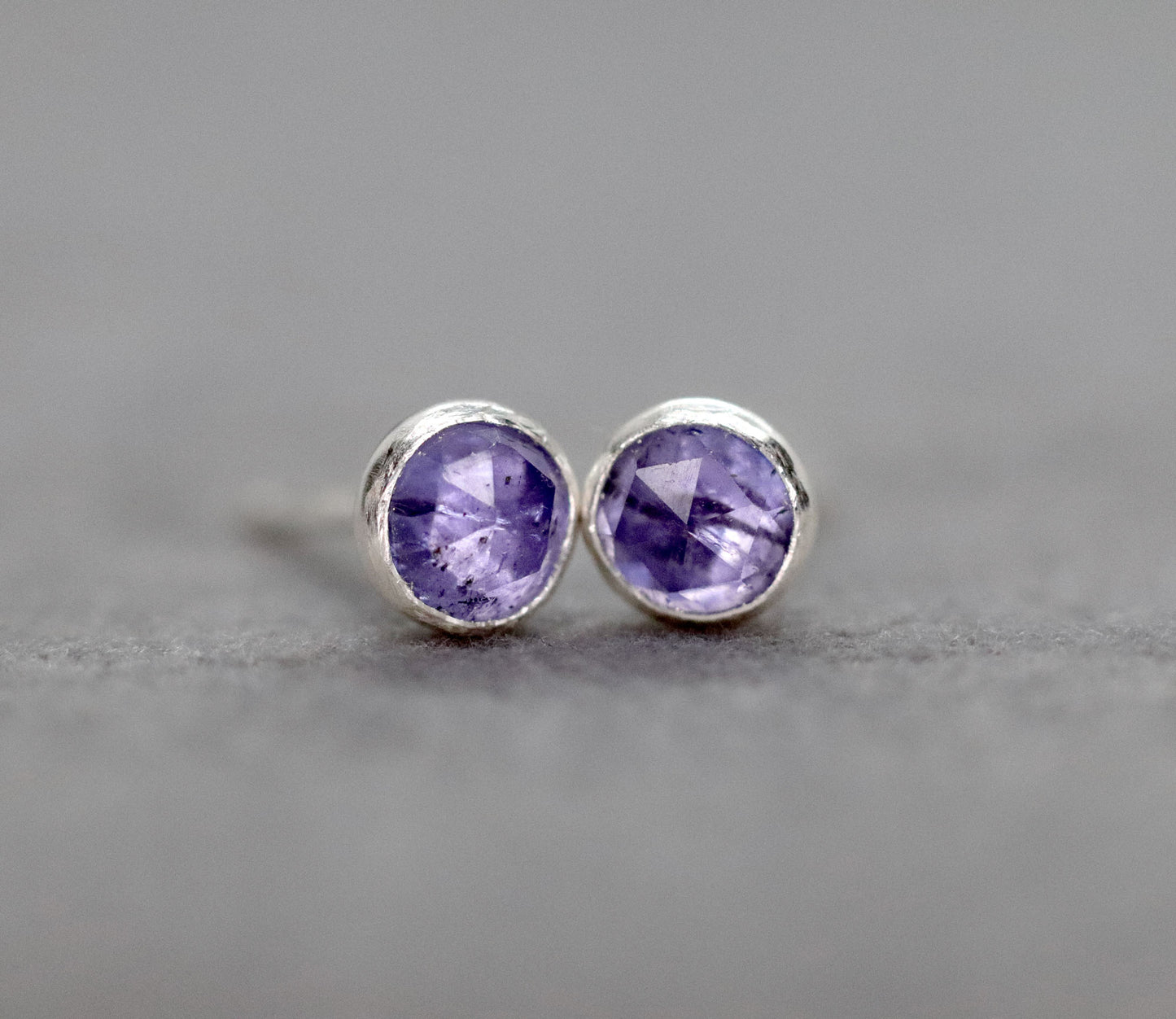 Rose Cut Tanzanite Stud Earrings