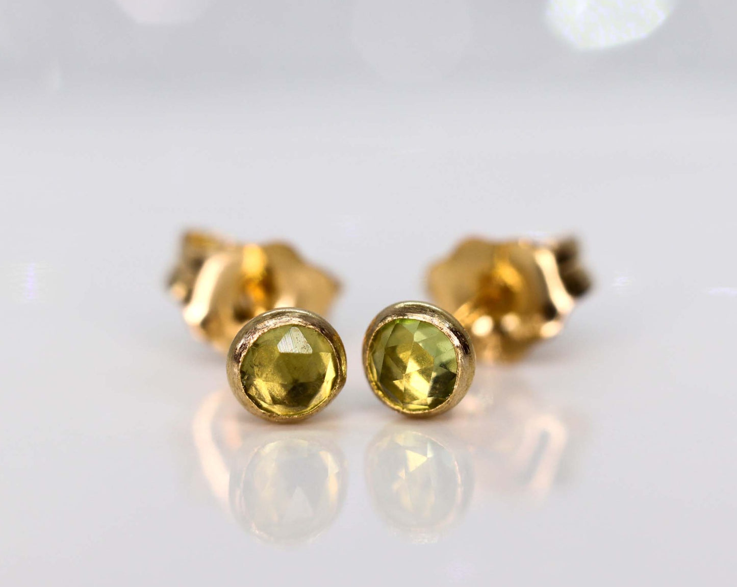 Peridot Stud Earrings, Single or Pair