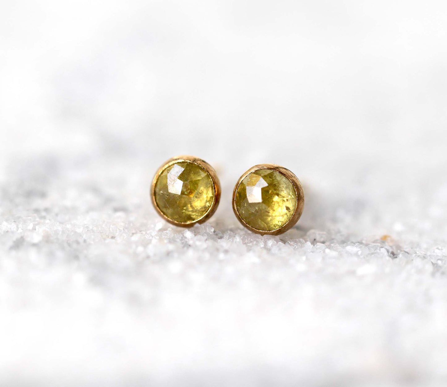 Yellow Diamond Stud Earrings