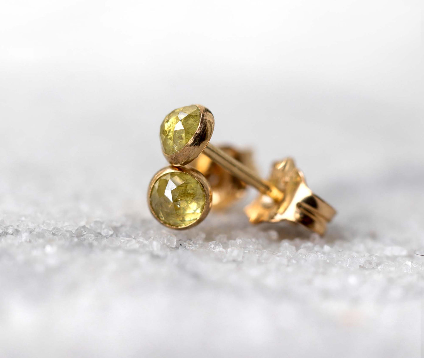 Yellow Diamond Stud Earrings