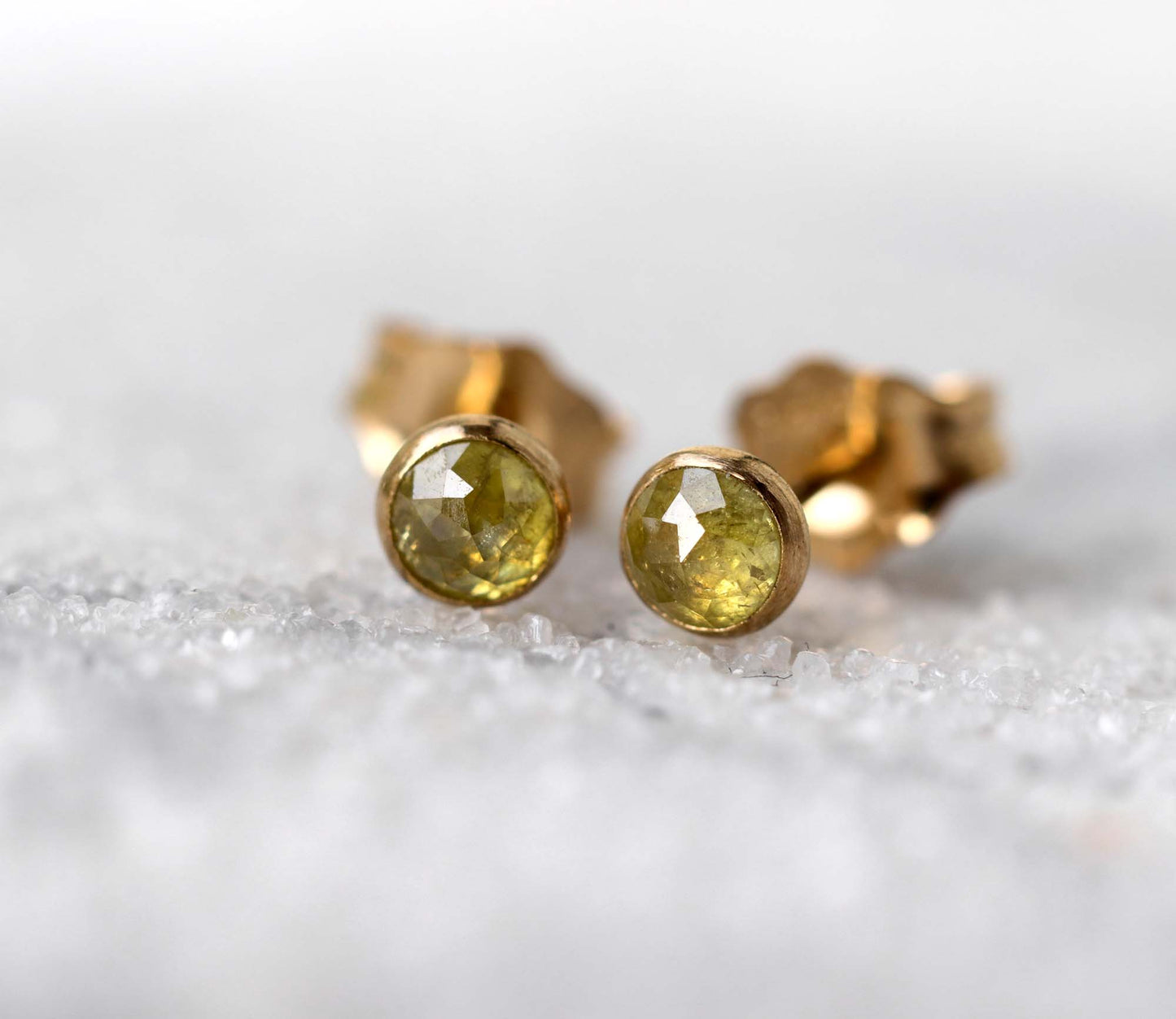 Yellow Diamond Stud Earrings