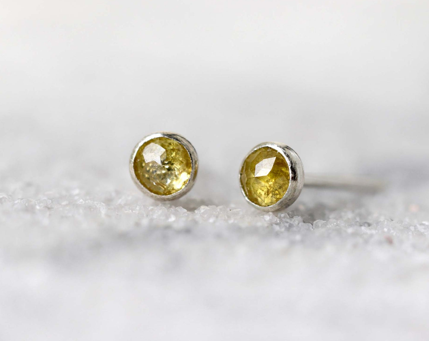 Yellow Diamond Stud Earrings