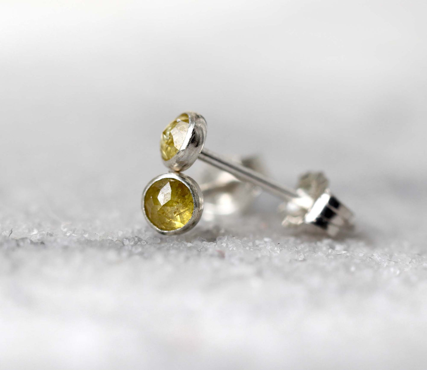 Yellow Diamond Stud Earrings