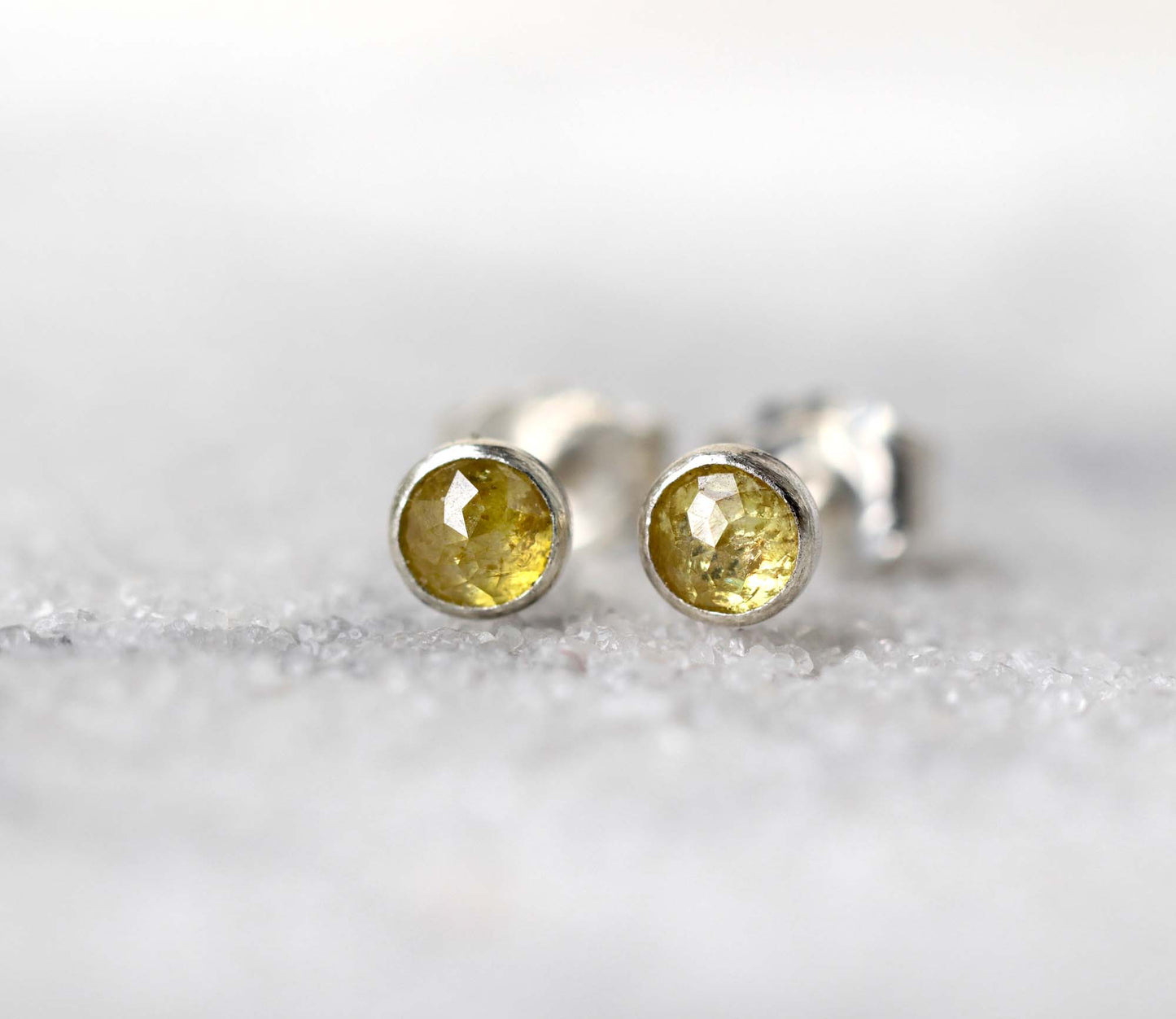 Yellow Diamond Stud Earrings