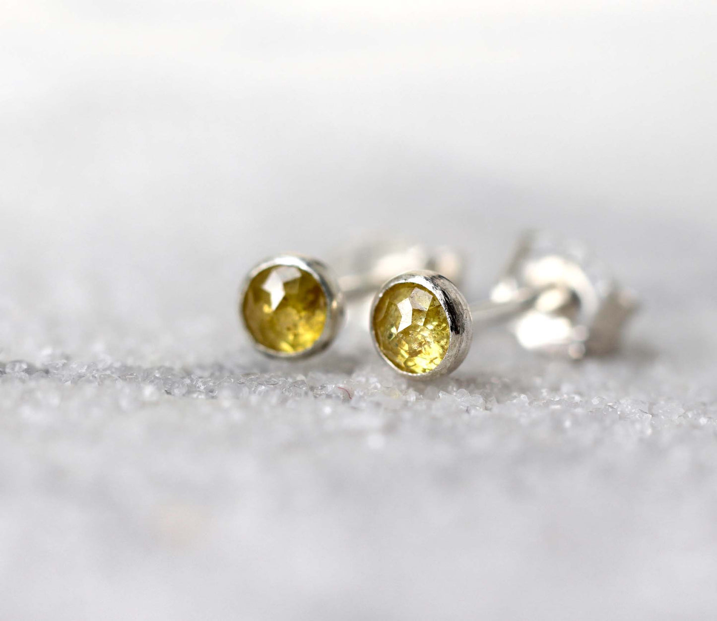 Yellow Diamond Stud Earrings